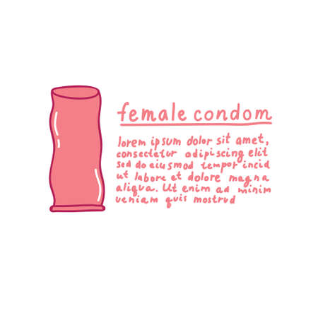 female condom doodle icon, vector color illustrationのイラスト素材