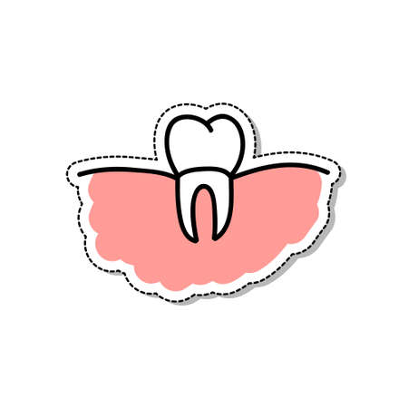 dental crown doodle icon, vector color illustrationのイラスト素材