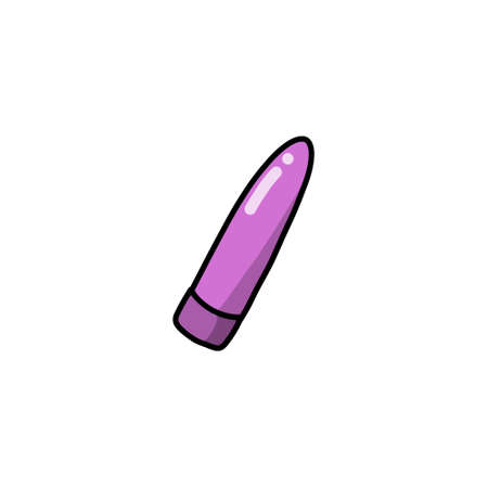 vibrator bullet sex toy doodle icon, vector color illustrationのイラスト素材