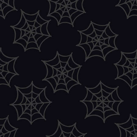 spider web seamless doodle pattern, vector color illustrationのイラスト素材