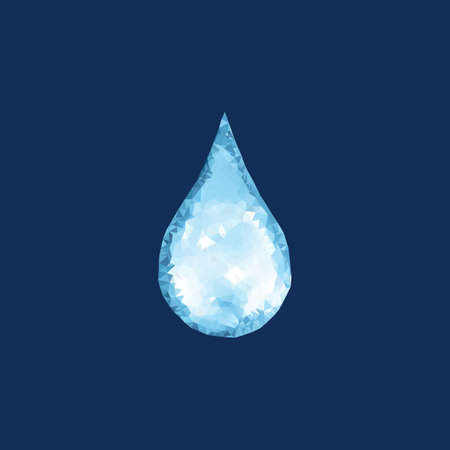 polygonal drop of water, vector color illustrationのイラスト素材