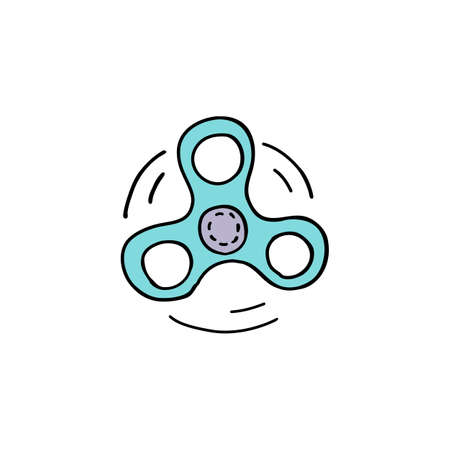 hand spinner doodle icon, vector color illustrationのイラスト素材