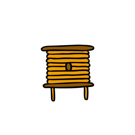 beehive doodle icon, vector color illustrationのイラスト素材