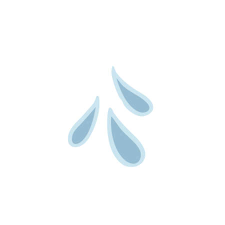 water drops doodle icon, vector color illustrationのイラスト素材