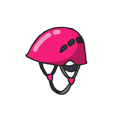 climbing helmet doodle icon, vector color illustrationのイラスト素材