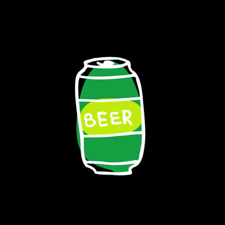 beer doodle line icon, vector color illustrationのイラスト素材