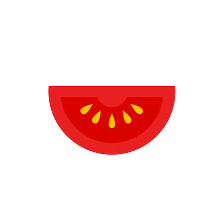tomato flat icon, vector color illustrationのイラスト素材