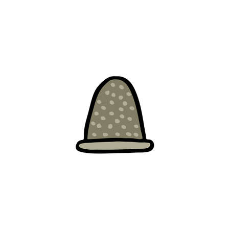thimble doodle icon, vector color illustrationのイラスト素材