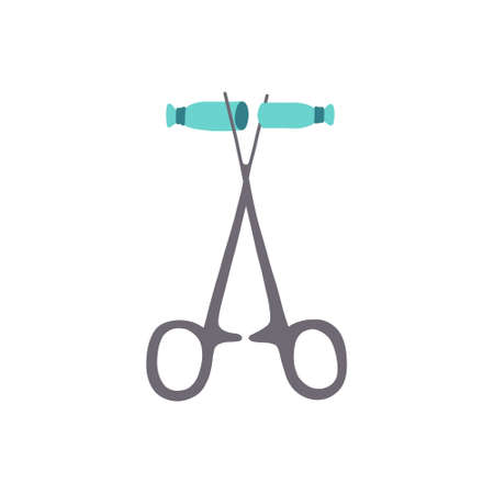 vasectomy doodle icon, vector color illustrationのイラスト素材