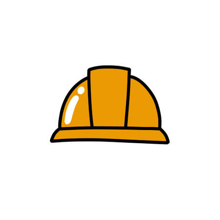 construction helmet doodle icon, vector color illustrationのイラスト素材
