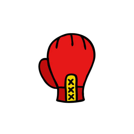 boxing glove doodle icon, vector color illustrationのイラスト素材