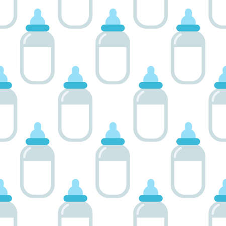 baby bottle seamless pattern, vector illustration