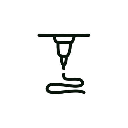 3d printing doodle icon, vector illusrationのイラスト素材