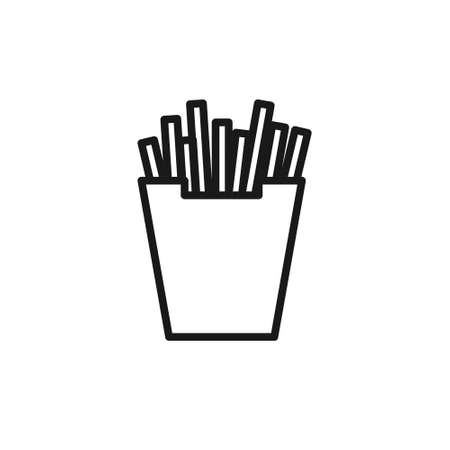 french fries line icon, vector illustration