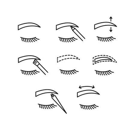 eyebrow contour correction line icon, vector illustrationのイラスト素材