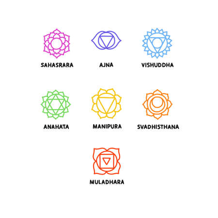 chakra doodle icons set, vector illustrationのイラスト素材