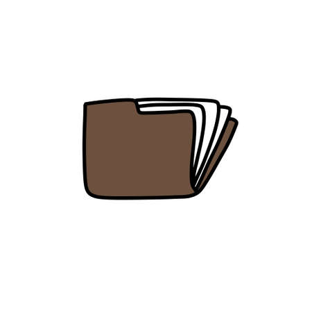 documents folder doodle icon, vector illustrationのイラスト素材