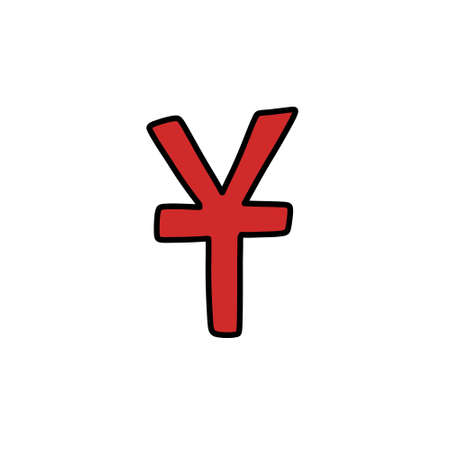 yen symbol doodle icon  illustrationのイラスト素材