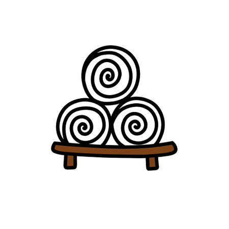 hot towels doodle icon, vector illustrationのイラスト素材