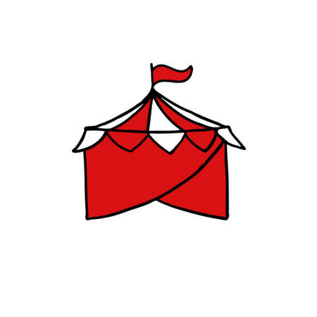 circus doodle icon, vector illustrationのイラスト素材