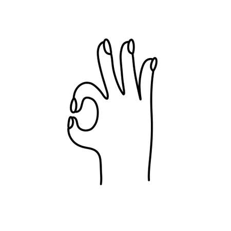 OK gesture doodle icon, vector illustrationのイラスト素材