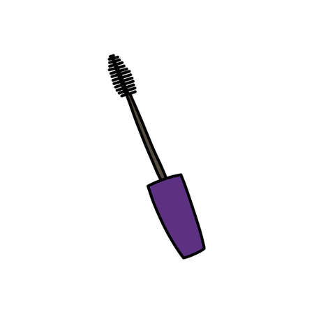 mascara doodle icon, vector colour line illustrationのイラスト素材