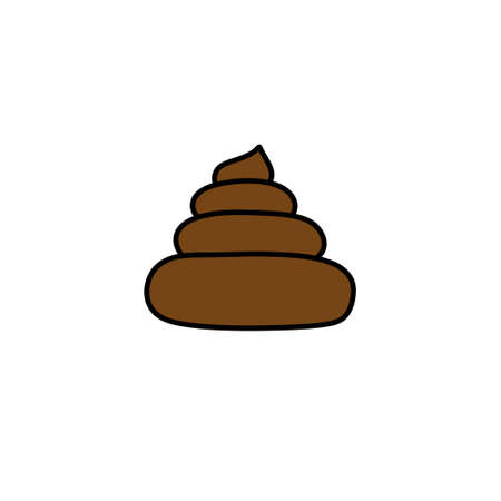 poo doodle icon, vector colour line illustrationのイラスト素材