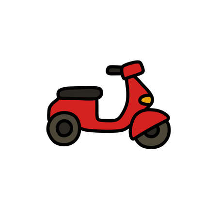 motorcycle doodle icon, vector illustrationのイラスト素材