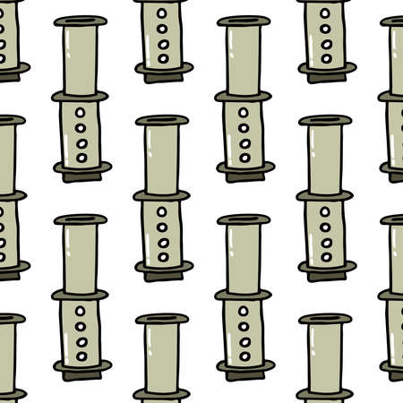 coffee maker seamless doodle pattern, vector illustrationのイラスト素材