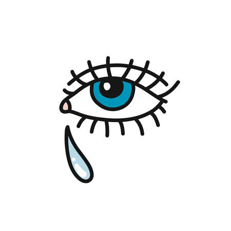 crying eye doodle icon, vector illustrationのイラスト素材