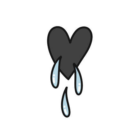 crying heart doodle icon, vector illustrationのイラスト素材