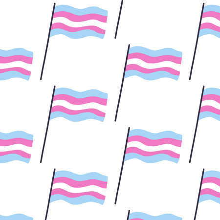 transgender flag seamless doodle pattern, vector illustrationのイラスト素材
