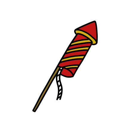 fireworks doodle icon, vector illustrationのイラスト素材