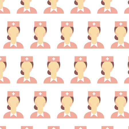 nurse icon seamless pattern, vector illustrationのイラスト素材
