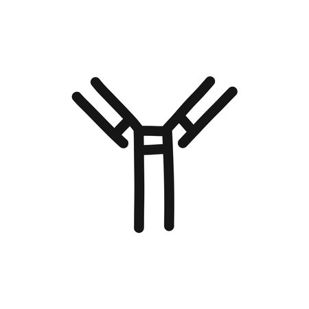 antibody, immunoglobulin doodle icon, vector illustrationのイラスト素材
