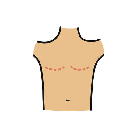mastectomy doodle icon, vector illustrationのイラスト素材
