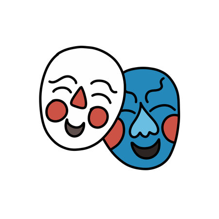 korean masks doodle icon, vector illustrationのイラスト素材