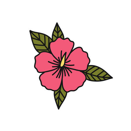 mugunghwa flower doodle icon, vector illustrationのイラスト素材