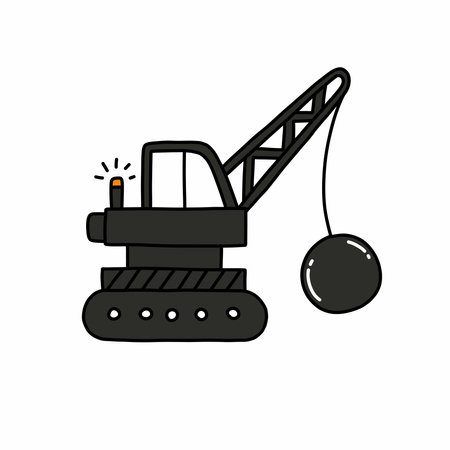 demolition doodle icon, vector illustrationのイラスト素材