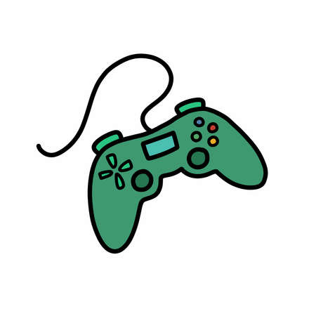 game console doodle icon, vector illustrationのイラスト素材