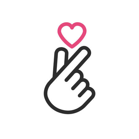 finger heart gesture icon, vector illustrationのイラスト素材