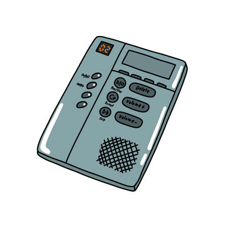 answering machine doodle icon, vector illustrationのイラスト素材