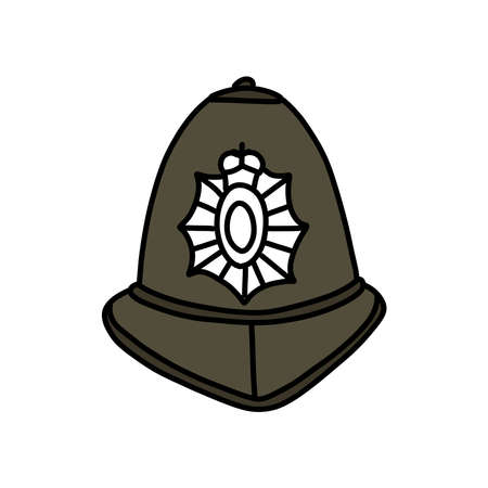 english police hat doodle icon, vector illustrationのイラスト素材