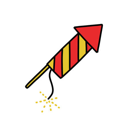 fireworks doodle icon, vector illustrationのイラスト素材