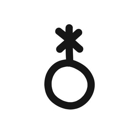genderqueer symbol doodle icon, vector illustrationのイラスト素材