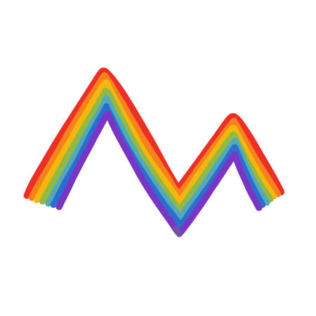 rainbow doodle icon, vector illustrationのイラスト素材