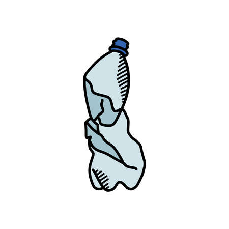 plastic water bottle doodle icon, vector illustrationのイラスト素材