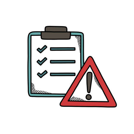 risk classification documents doodle icon, vector illustrationのイラスト素材