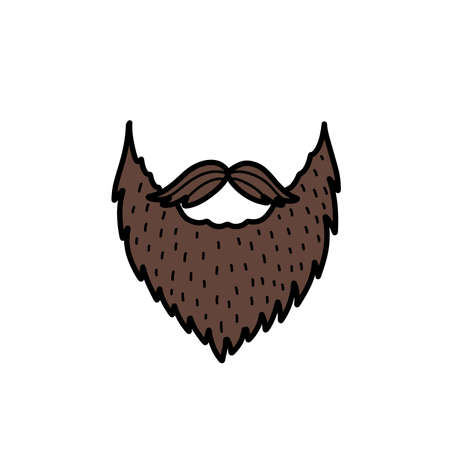 beard doodle icon, vector illustrationのイラスト素材