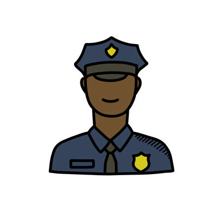 police doodle icon, vector illustrationのイラスト素材